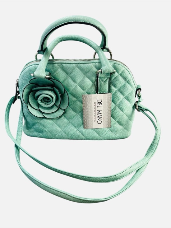 del mano Handbags - Vintage Del Mano Mint Green Pillow Shoulder Bag Purse Rose Casual NWT